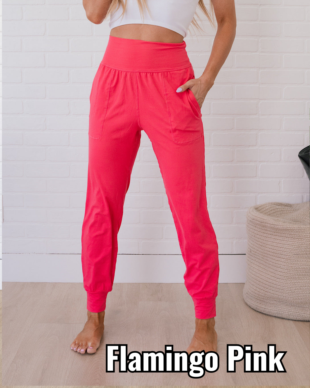 Yoga Joggers - Flamingo Pink Rae Mode Small