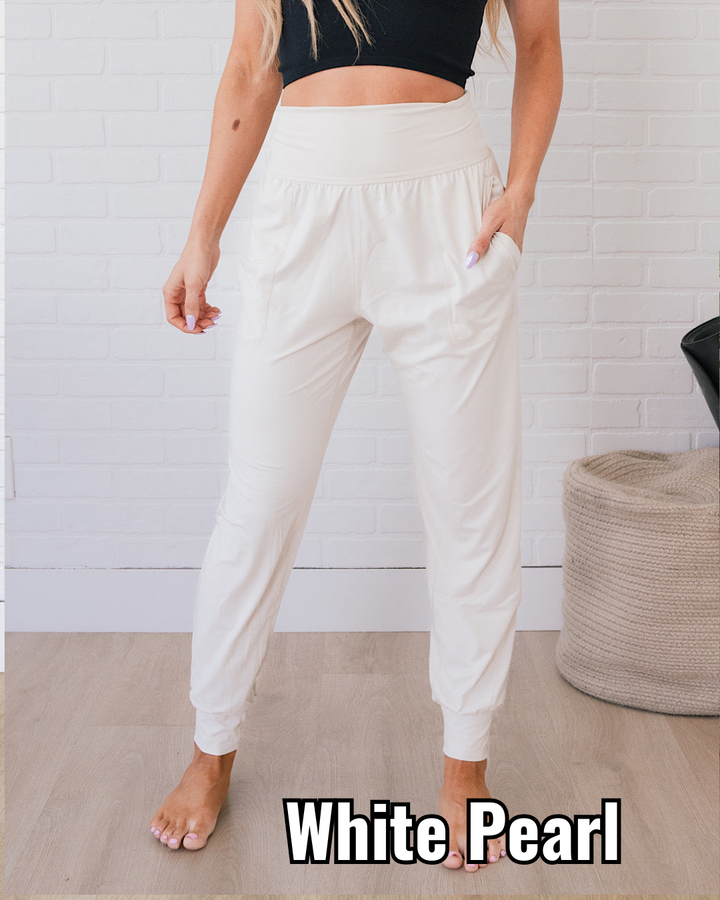 Yoga Joggers - White Pearl Rae Mode Small