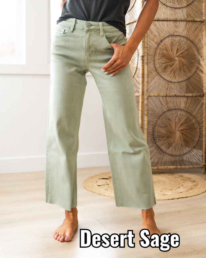 Vervet Skye Wide Leg Crop Jeans - Color Options Available! Arrow Twenty Two
