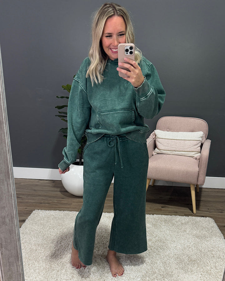 NEW! The Keeper Fleece Hoodie - Dark Green Zenana