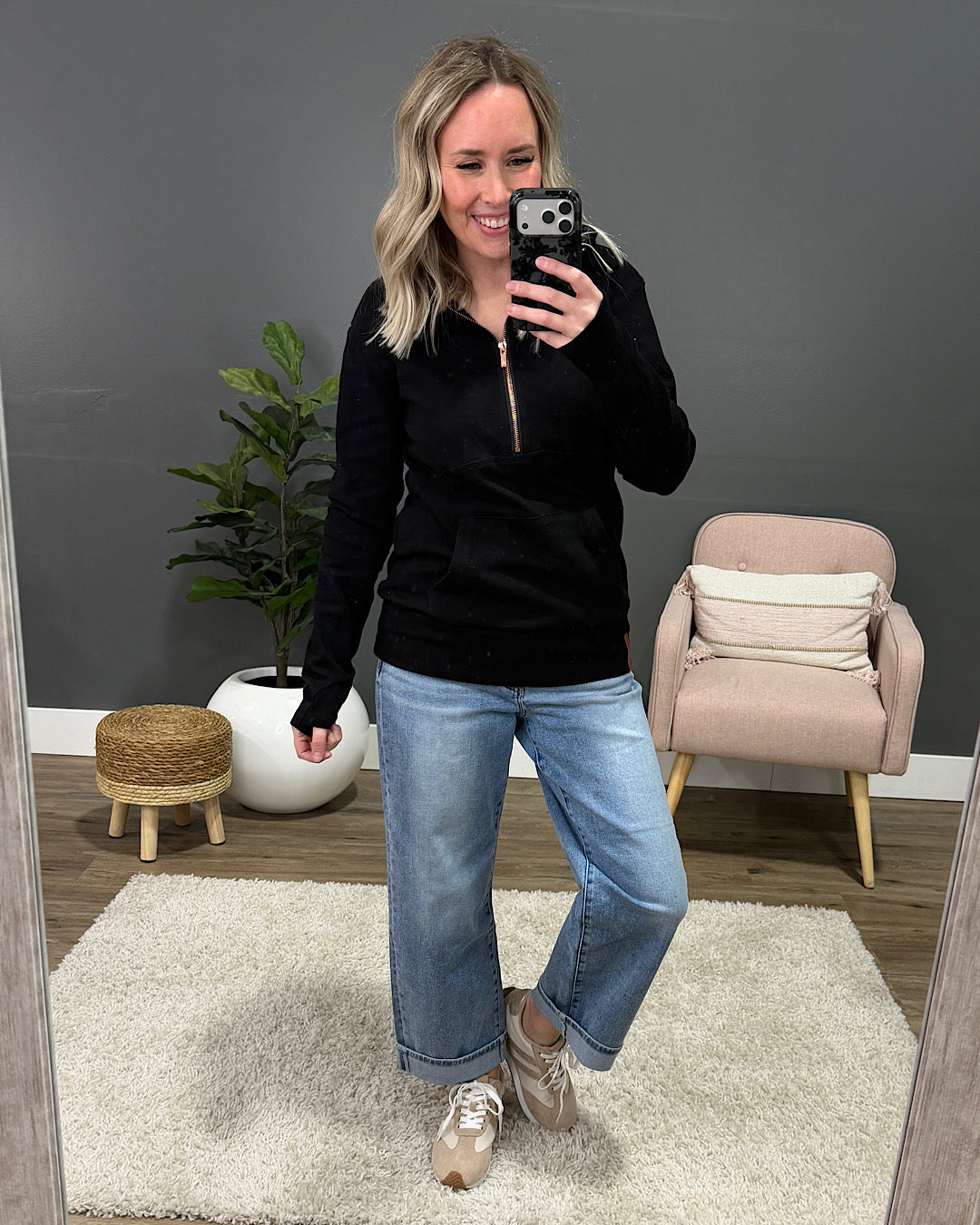 Ampersand Ave Midnight Rose HalfZip Hoodie Ampersand Ave