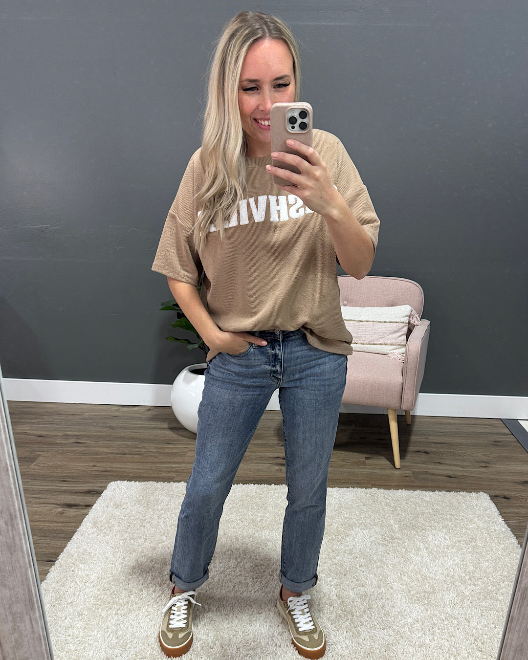 Nashville Ribbed Taupe Top Haptics