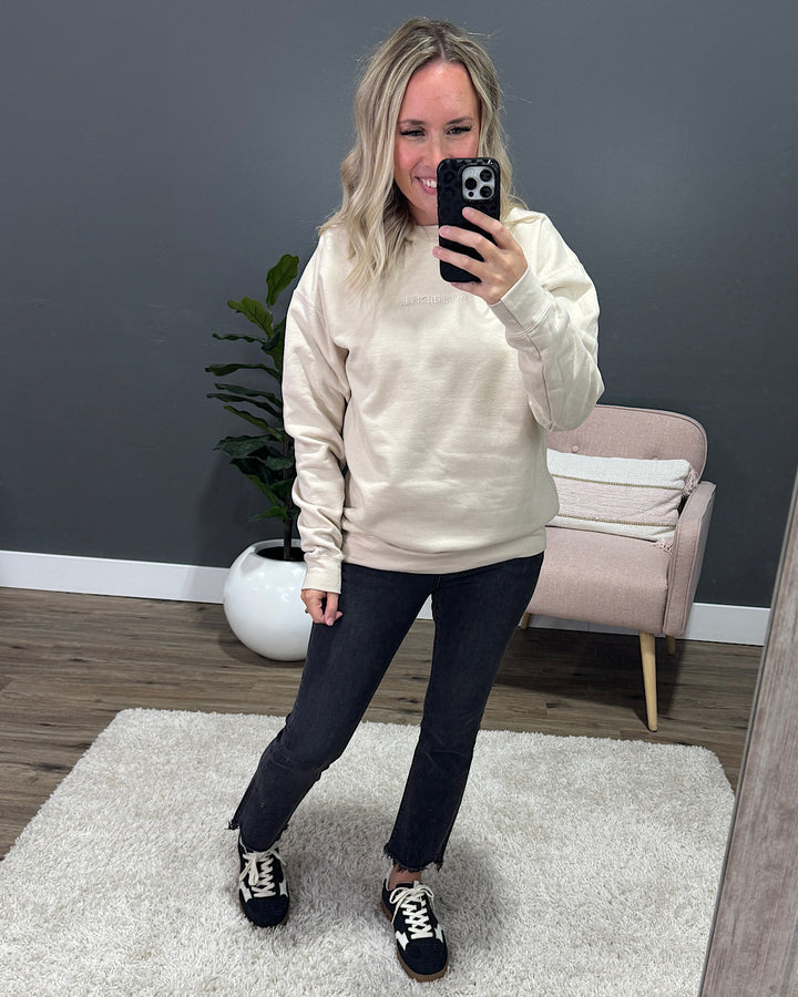 NEW! Overthinker Cream Sweatshirt
