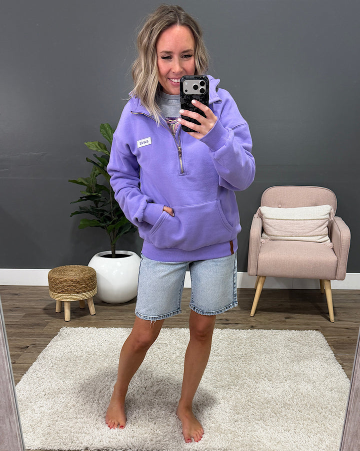 NEW! Ampersand Ave Comfort Zone HalfZip Hoodie - Lavender