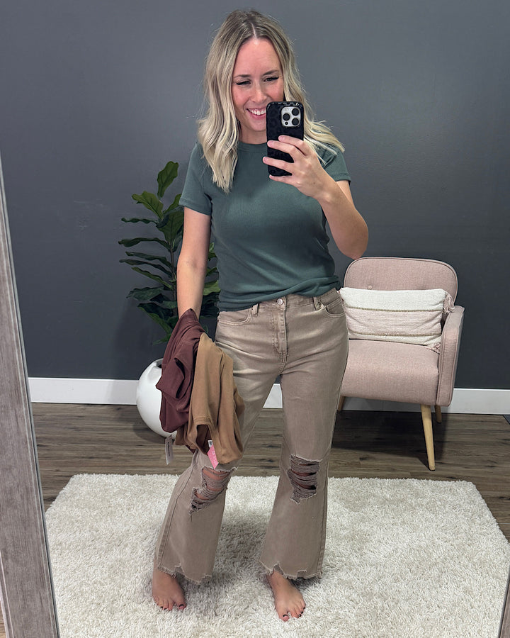 NEW! Brenley Ribbed Knit Top - Tea Green Wishlist