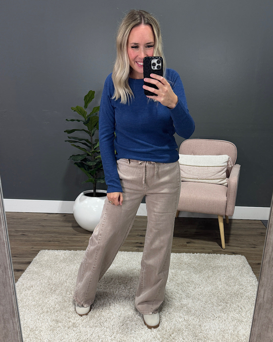 NEW! Such a Mystery Waffle Knit Top - Light Mocha Zenana