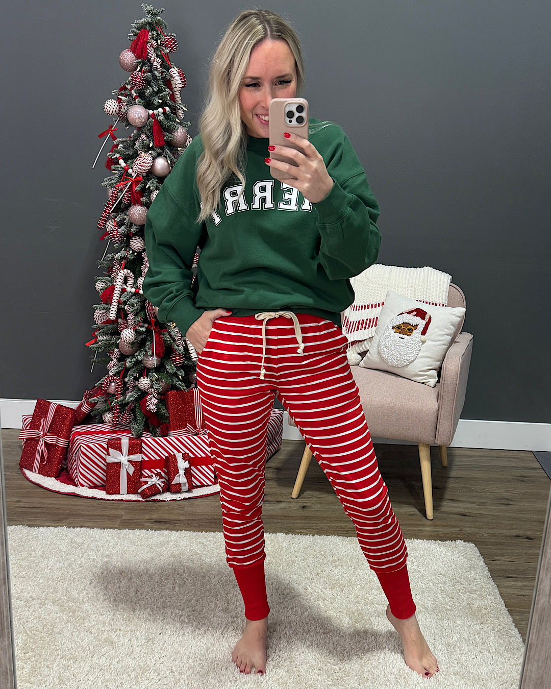 Ampersand Ave Peppermint Stripe Joggers FINAL SALE Ampersand Ave