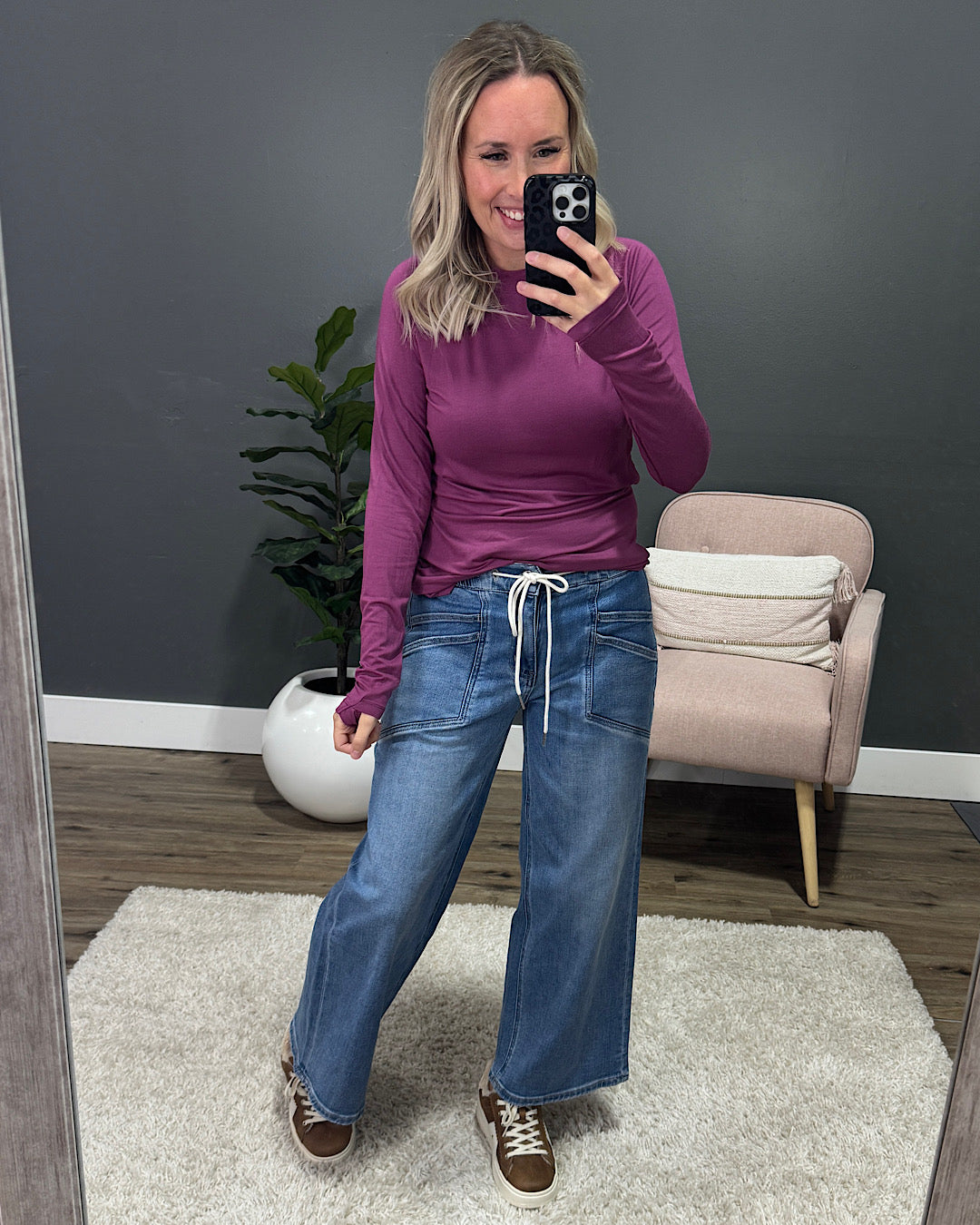 NEW! Blair Long Sleeve Top - Mulberry Michelle Mae