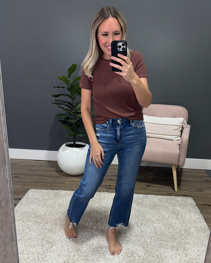 NEW! Lovervet Josie Distressed Hem Straight Jeans