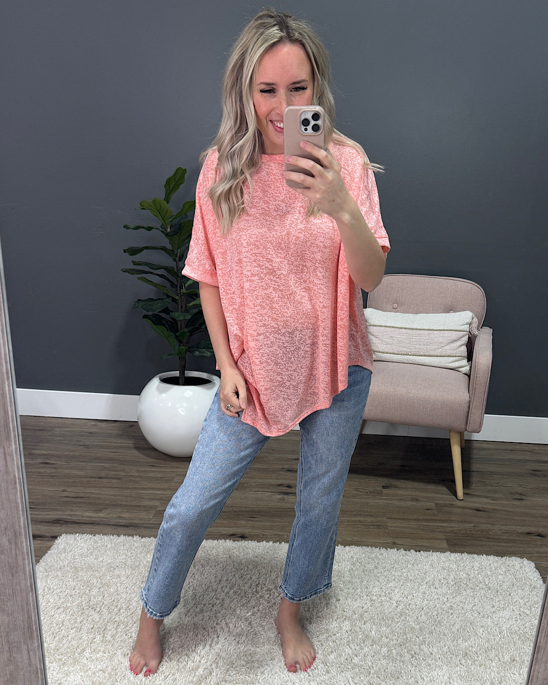 Laura Asymmetrical Top - Coral Heimish