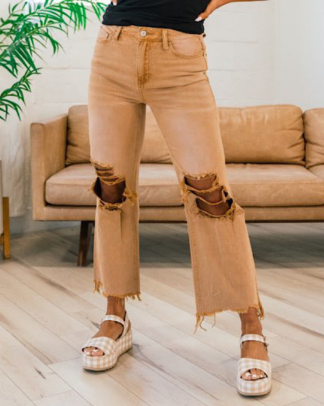 Vervet 90's Crop Flare Jeans - Color Options Available! Arrow Twenty Two Butterscotch