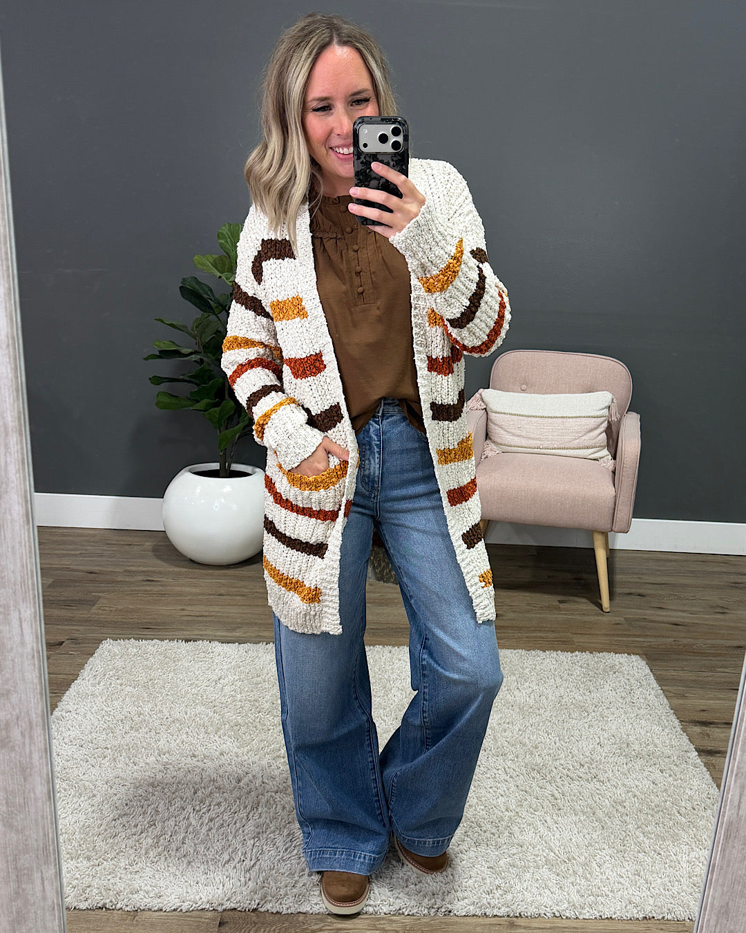 NEW! Fall Striped Cardigan Michelle Mae