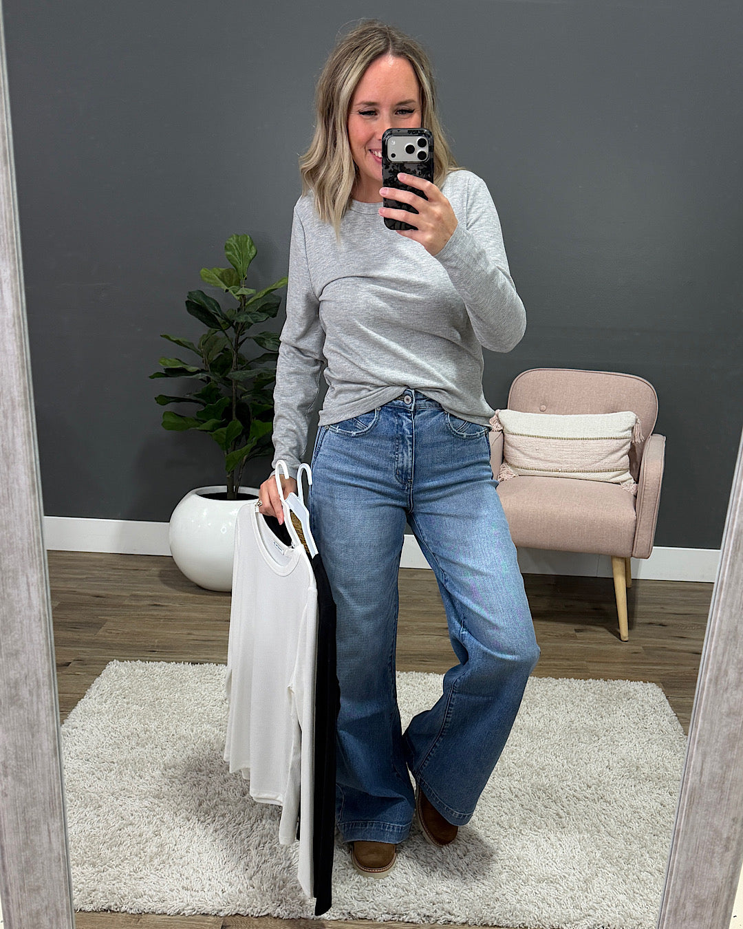 Sydney Micro Ribbed Top - Color Options Available! Staccato Ivory