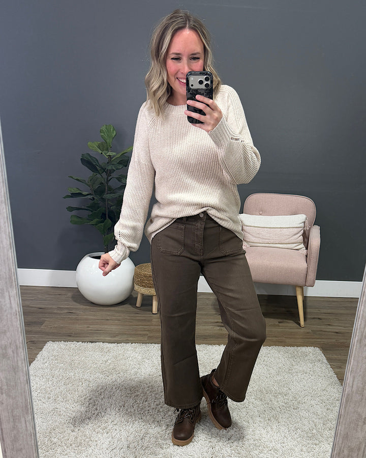 NEW! Alice Raglan Sweater - Almond