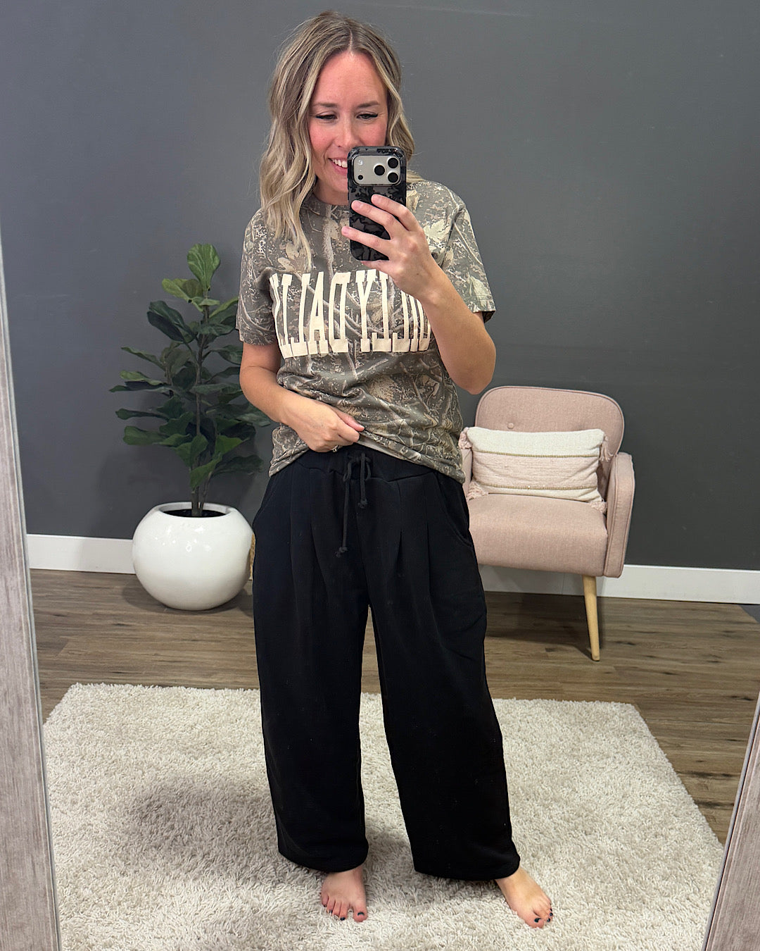 NEW! Mono B Wide Leg Lounge Pants - Black