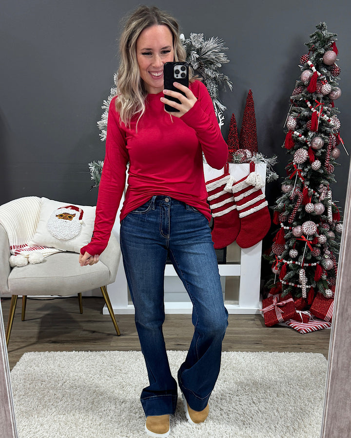 NEW! Blair Long Sleeve Top - Red