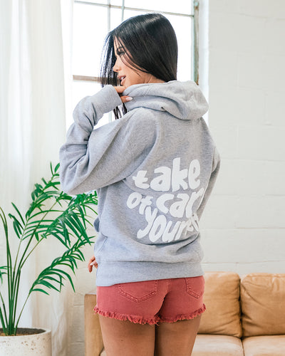 Take Care of Yourself Hoodie - Heather Gray FINAL SALE  Sew In Love   