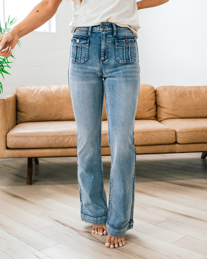 KanCan Monroe Vintage Patch Pocket Boot Cut Jeans FINAL SALE  KanCan   