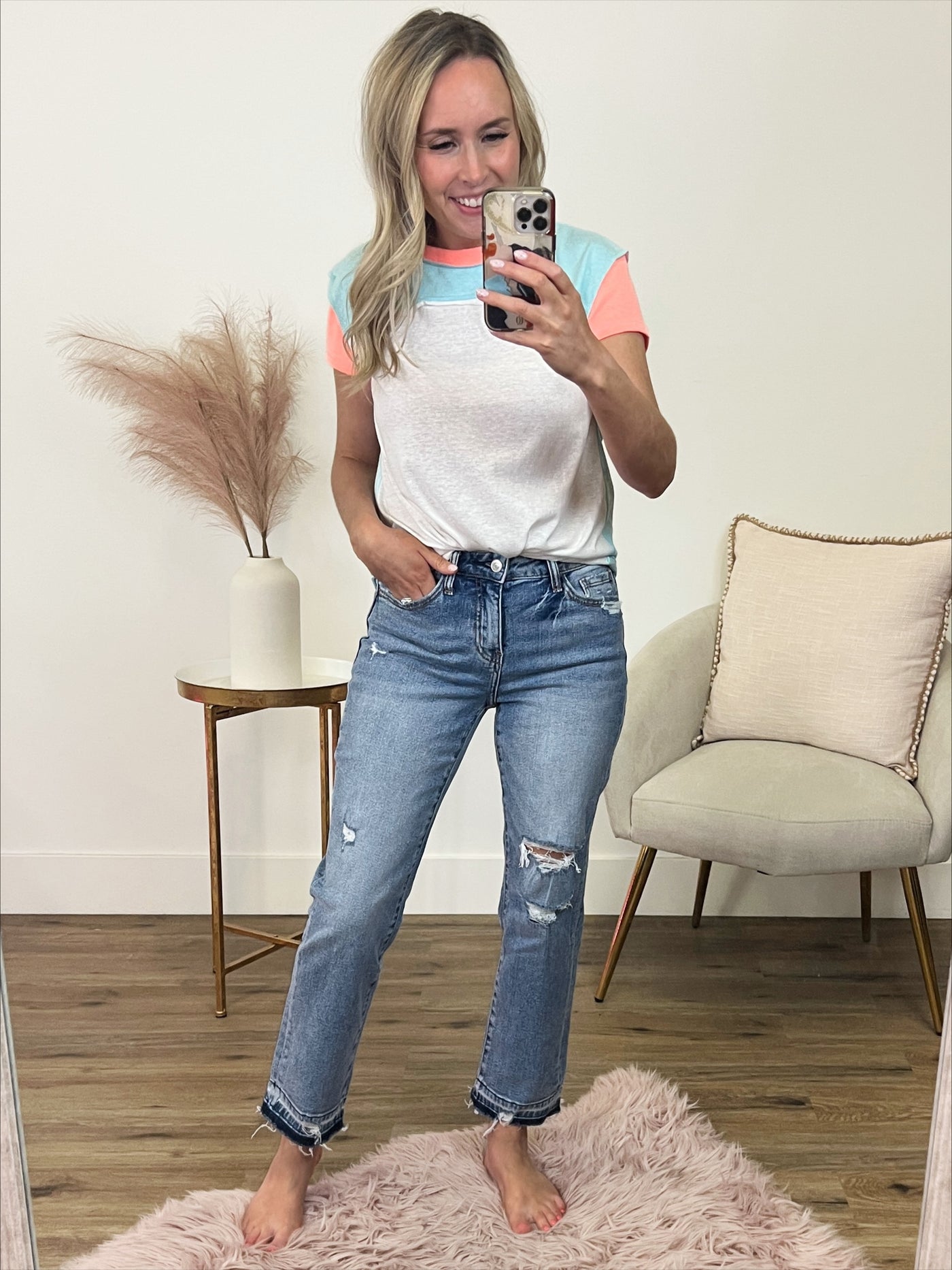 Lovervet Katie Released Hem Straight Jeans  Vervet   