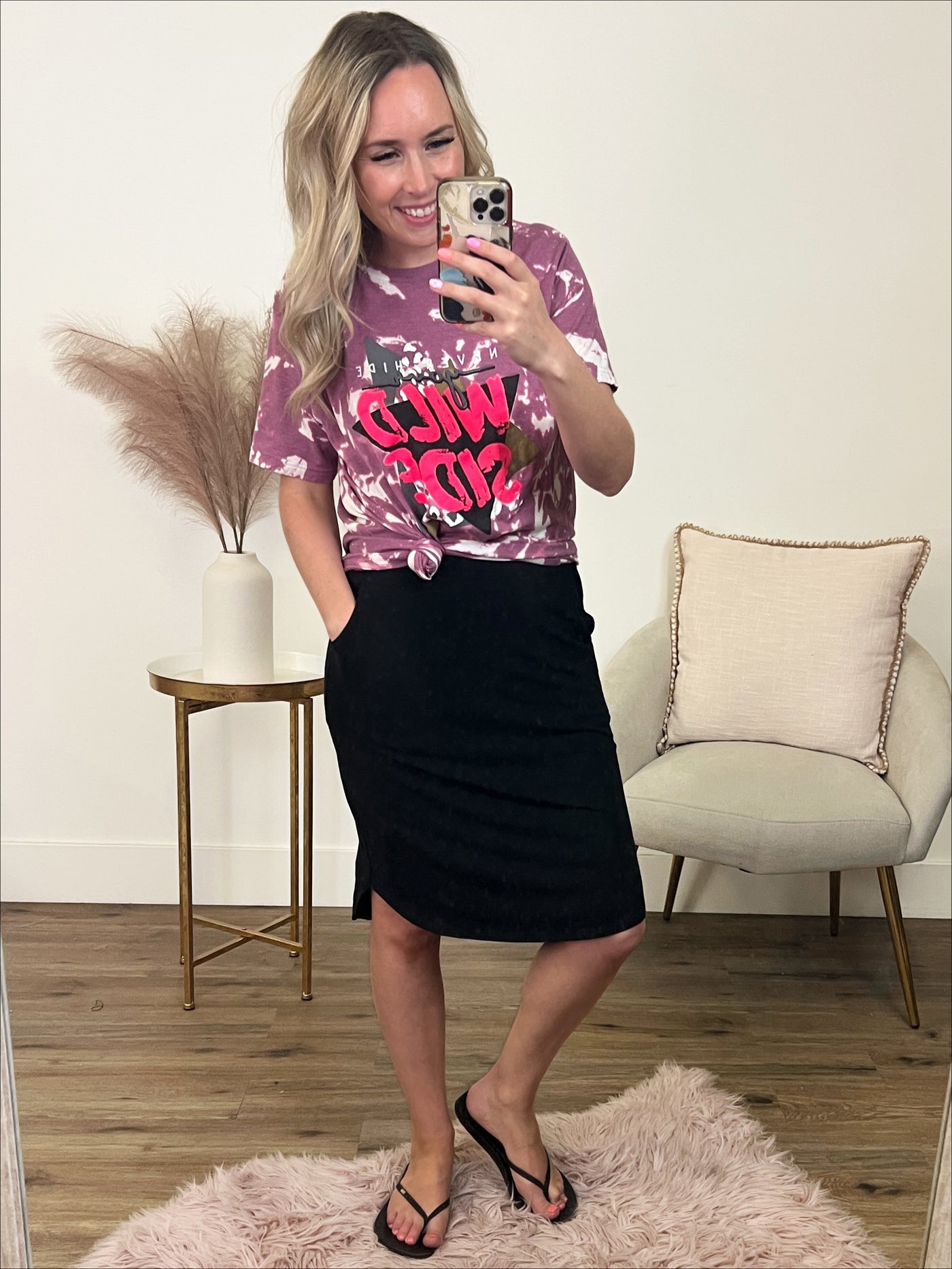 Wild Side Magenta Bleached Tee FINAL SALE  Southern Bliss   