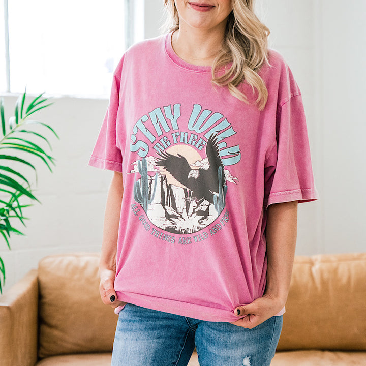 Stay Wild Be Free Boyfriend Tee FINAL SALE  Zutter   