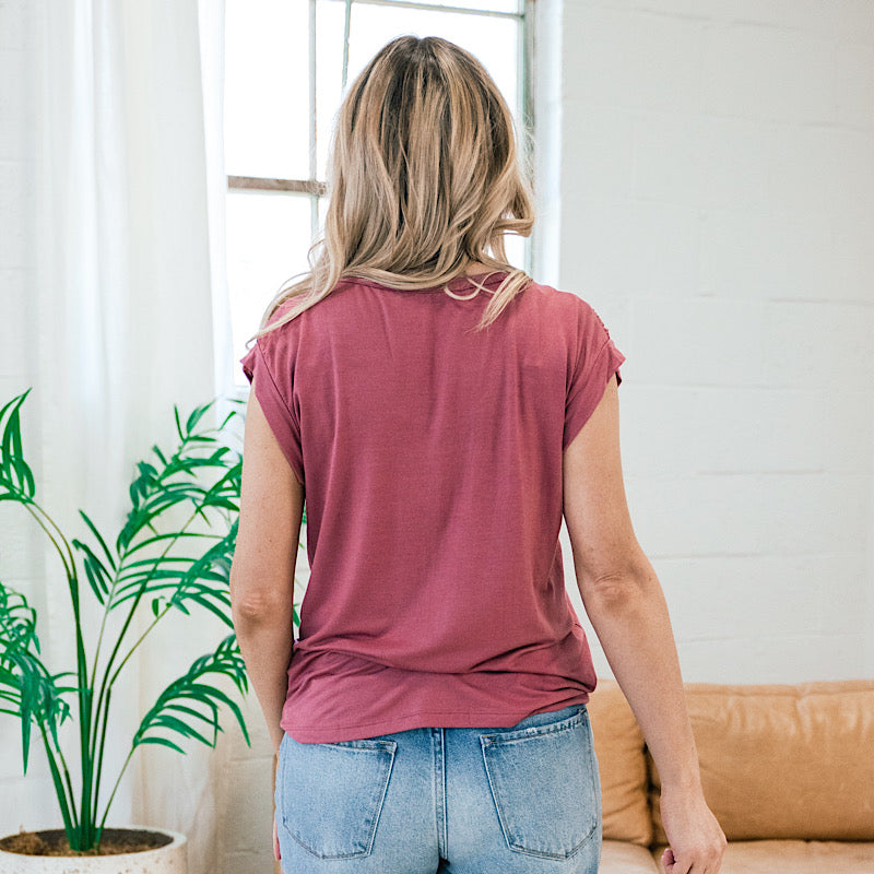 Trina Smocked Cap Sleeve Top - Mauve  Staccato   