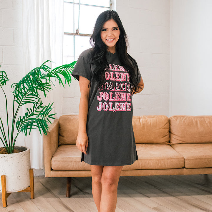 Jolene Dark Gray Tee Shirt Dress FINAL SALE  Polagram   