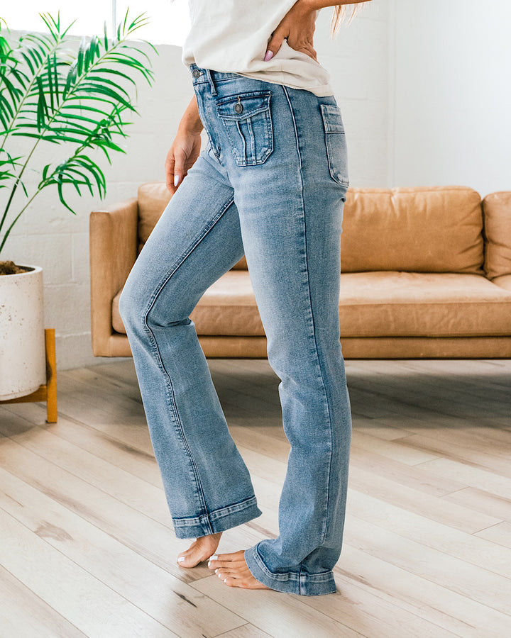 KanCan Monroe Vintage Patch Pocket Boot Cut Jeans FINAL SALE  KanCan   