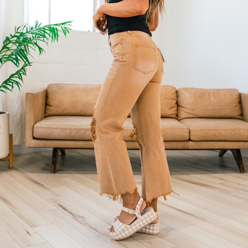 Vervet Butterscotch 90's Crop Flare Jeans  Vervet   