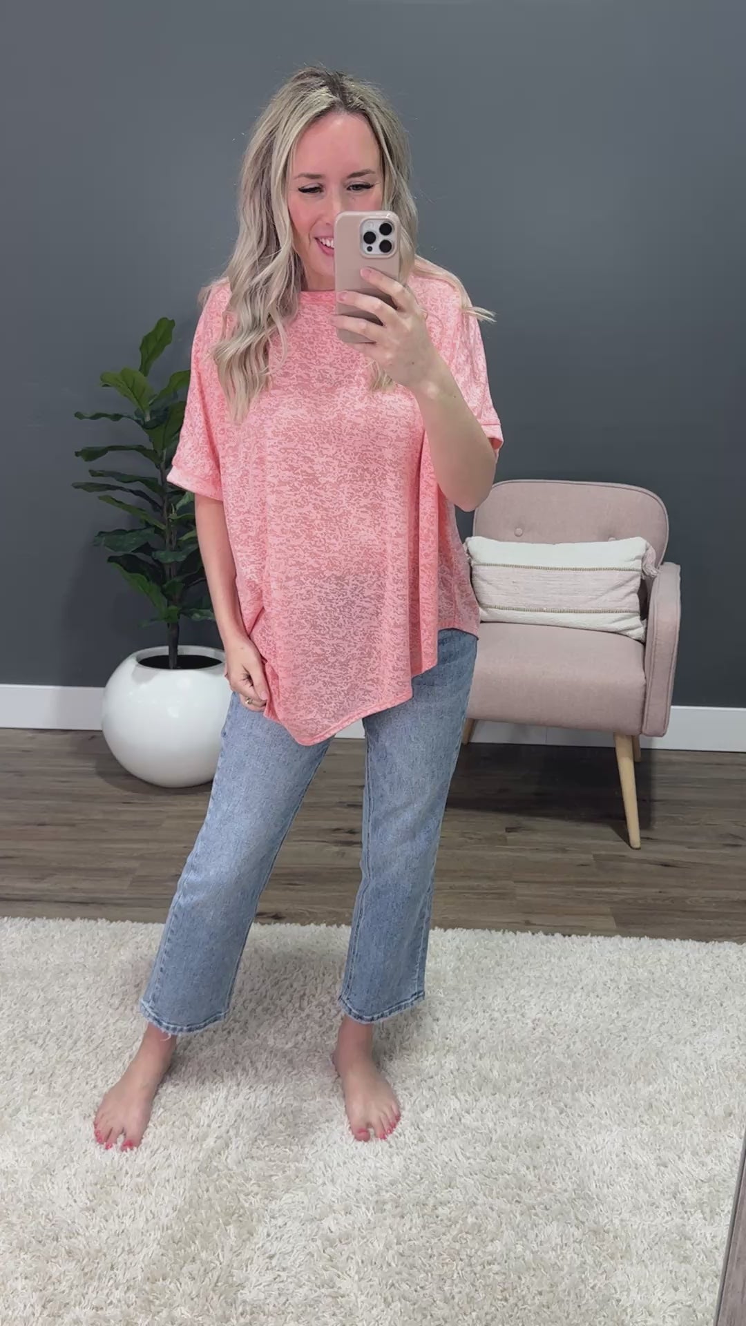 Laura Asymmetrical Top - Coral Heimish