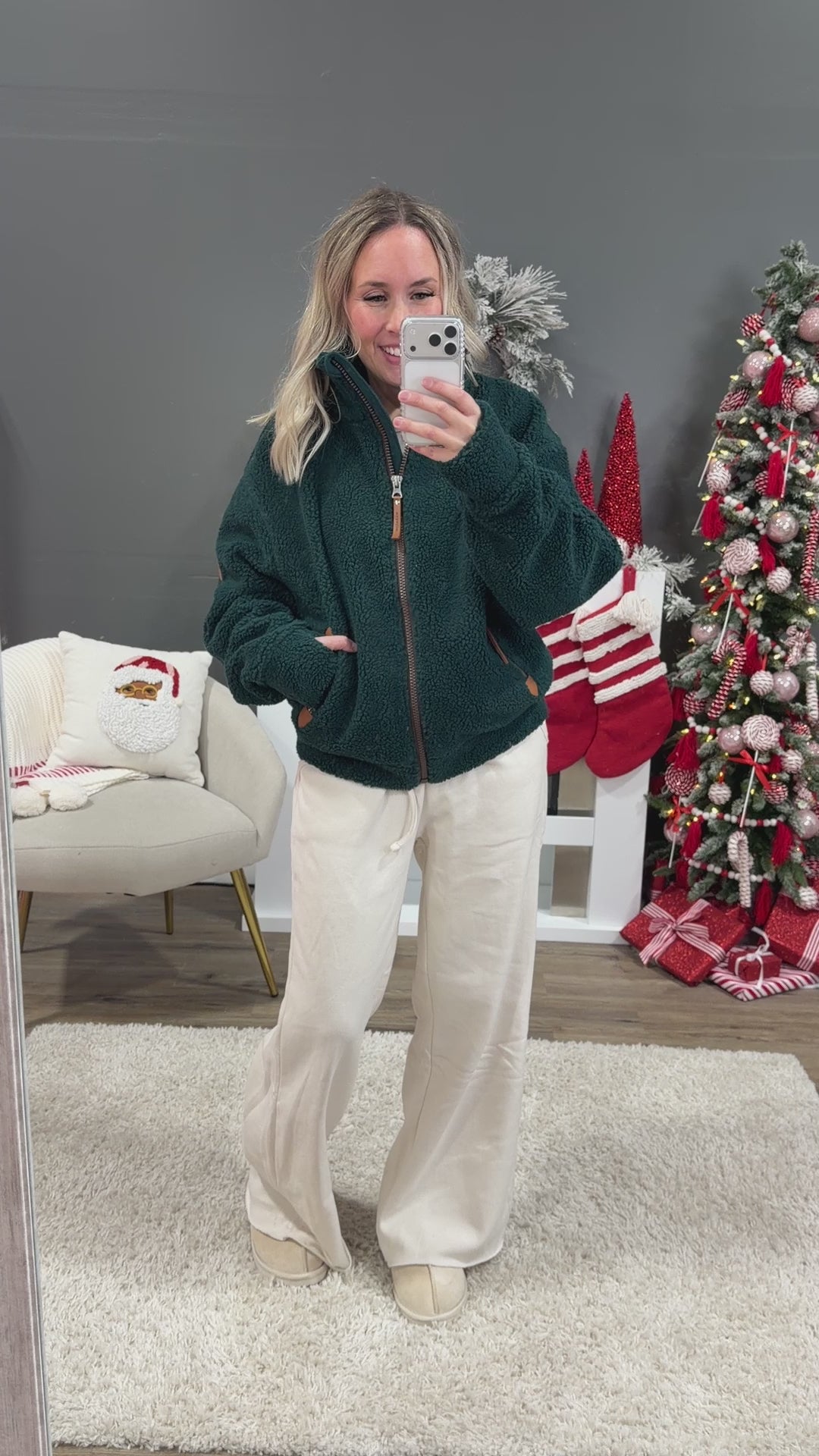 NEW! Wanakome Tamsin Sherpa Zip Up Jacket - Pine Ridge Wanakome