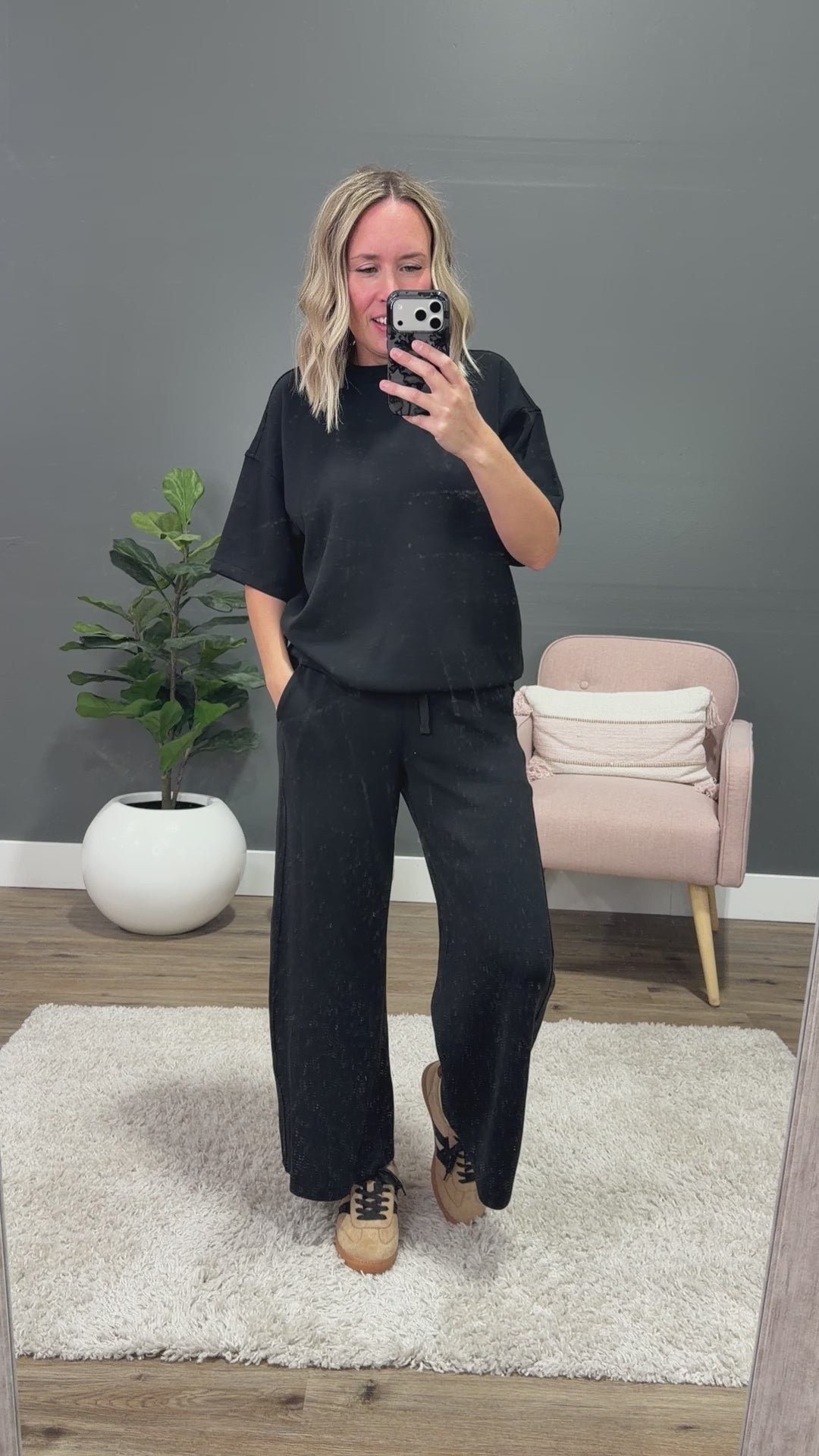 NEW! Kendall Scuba Fabric Wide Leg Pants - Black