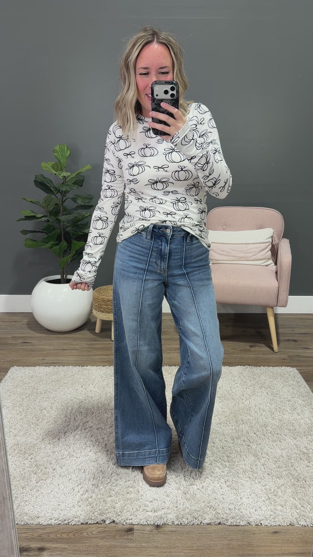 NEW! Blair Long Sleeve Top - Classic Pumpkins