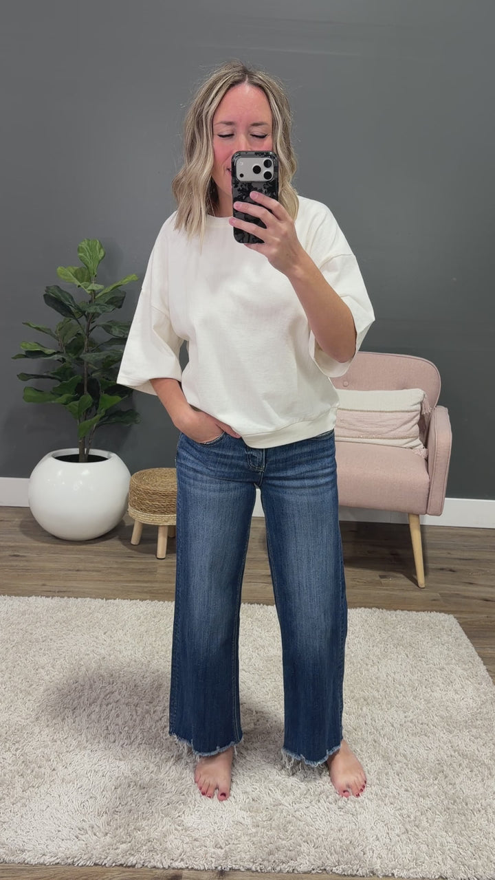 NEW! Annie Oversized Soft Knit Top - Cream