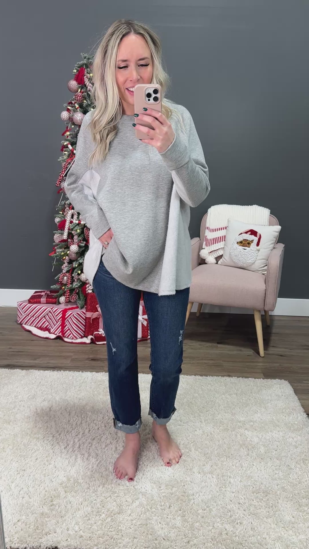 NEW! Adalyn Oversized Cozy Long Sleeve Top - Heather Gray Sew In Love