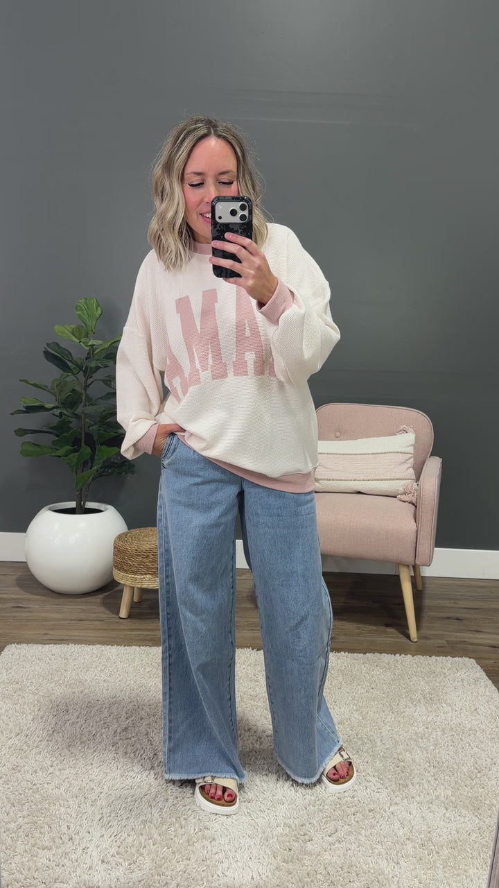 Mama Cloud Knit Long Sleeve Top - Cream & Rose Tres Bien