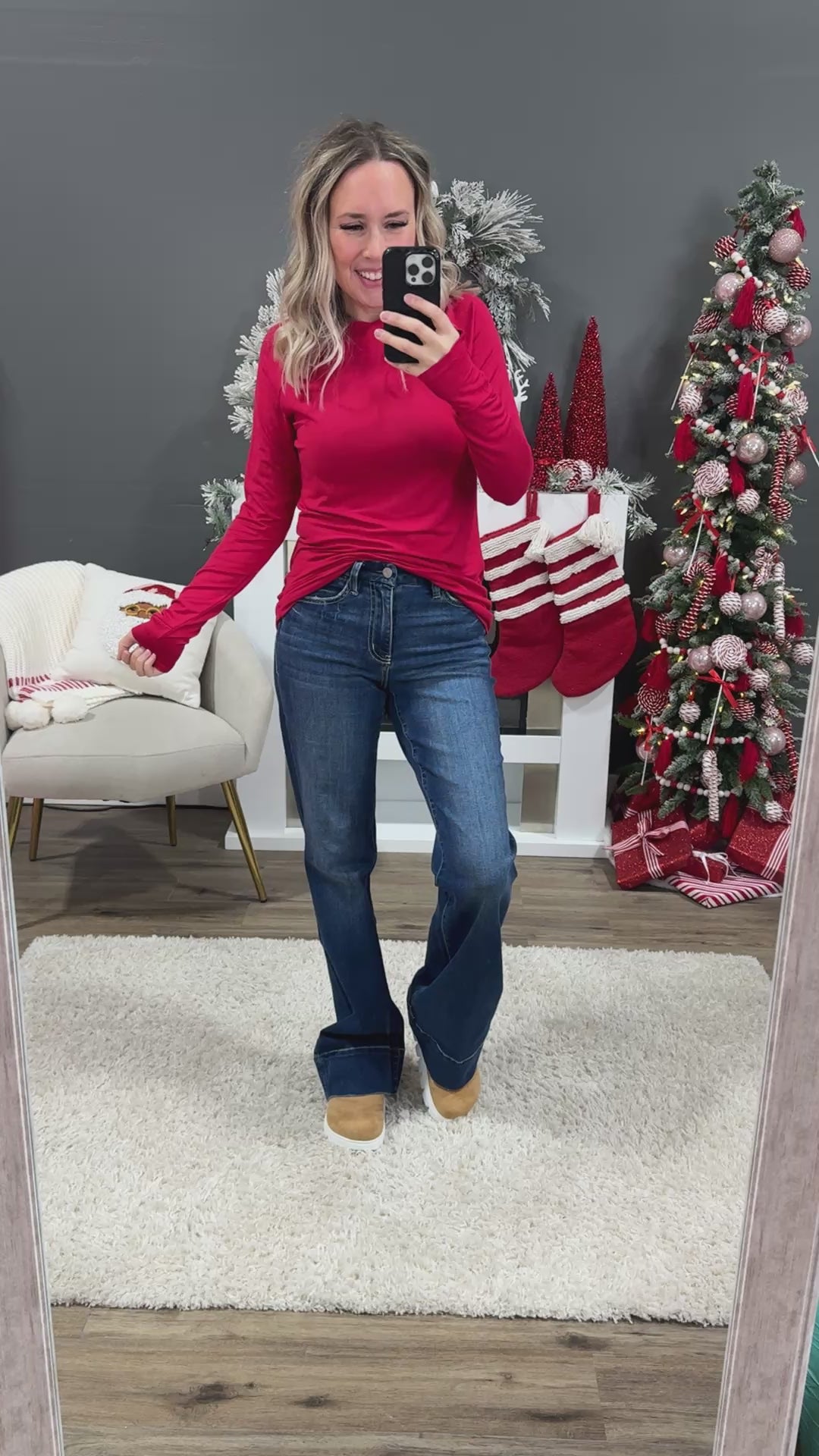 NEW! Blair Long Sleeve Top - Red