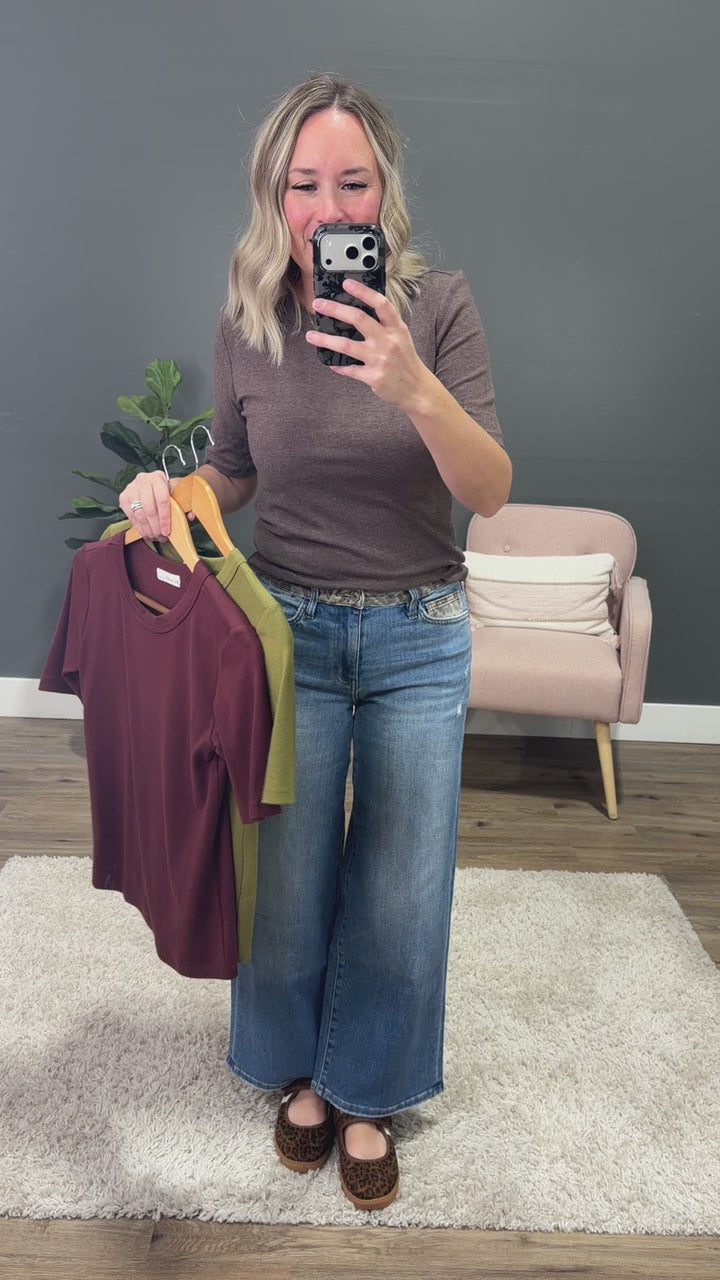 NEW! Lola Half Sleeve Knit Top - Wine