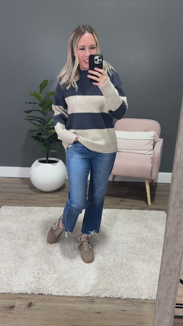 NEW! Penelope Striped Sweater - Denim