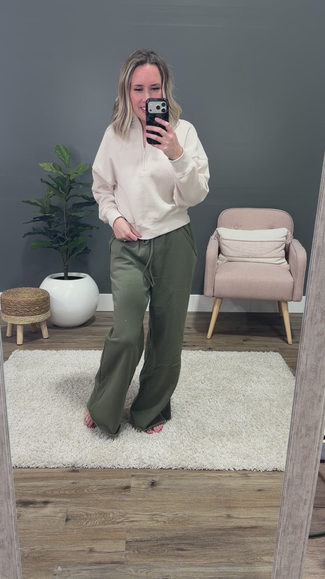 NEW! Dakota Half Zip Pullover - Beige