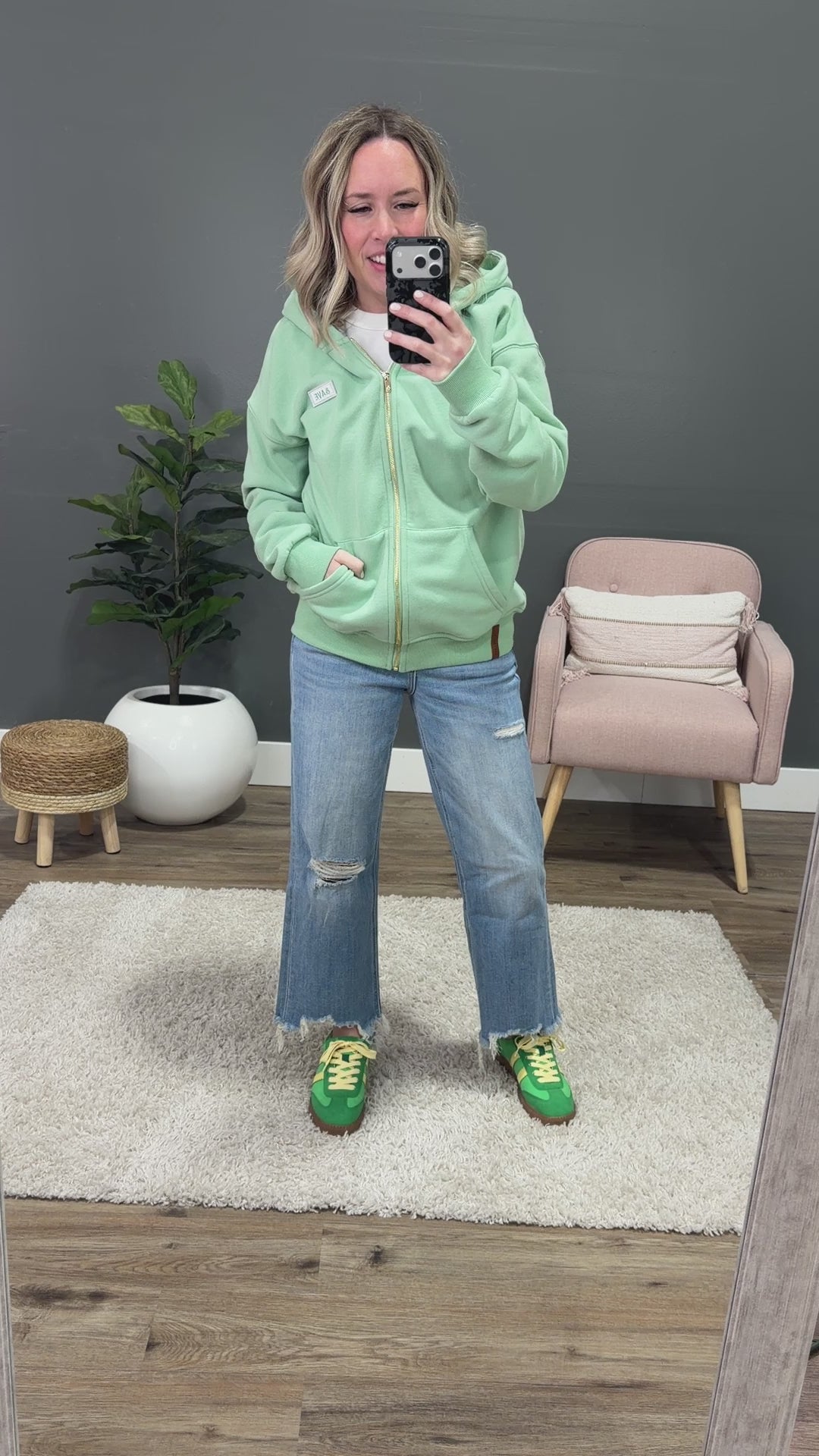 NEW! Ampersand Ave Comfort Zone FullZip Hoodie - Mint