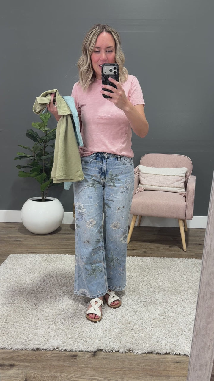 NEW! Melinda Short Sleeve Top - Peony Pink
