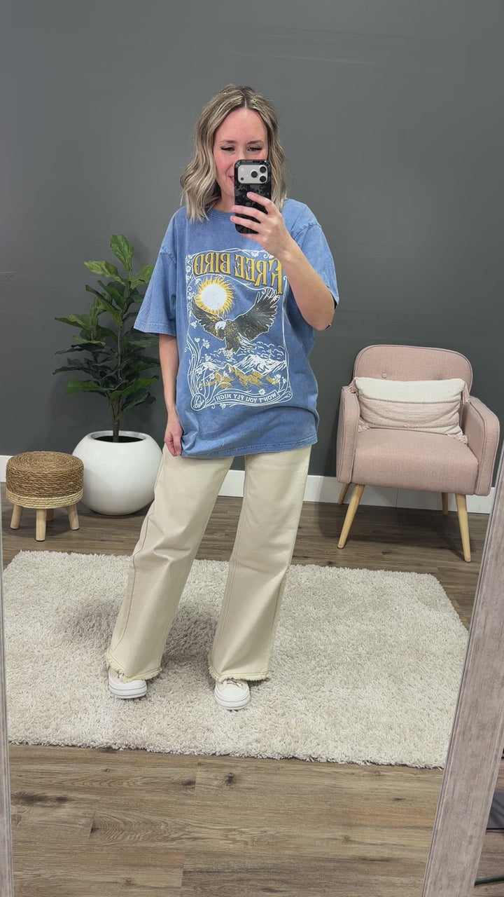 NEW! Puff Free Bird Blue Mineral Wash Tee Zutter