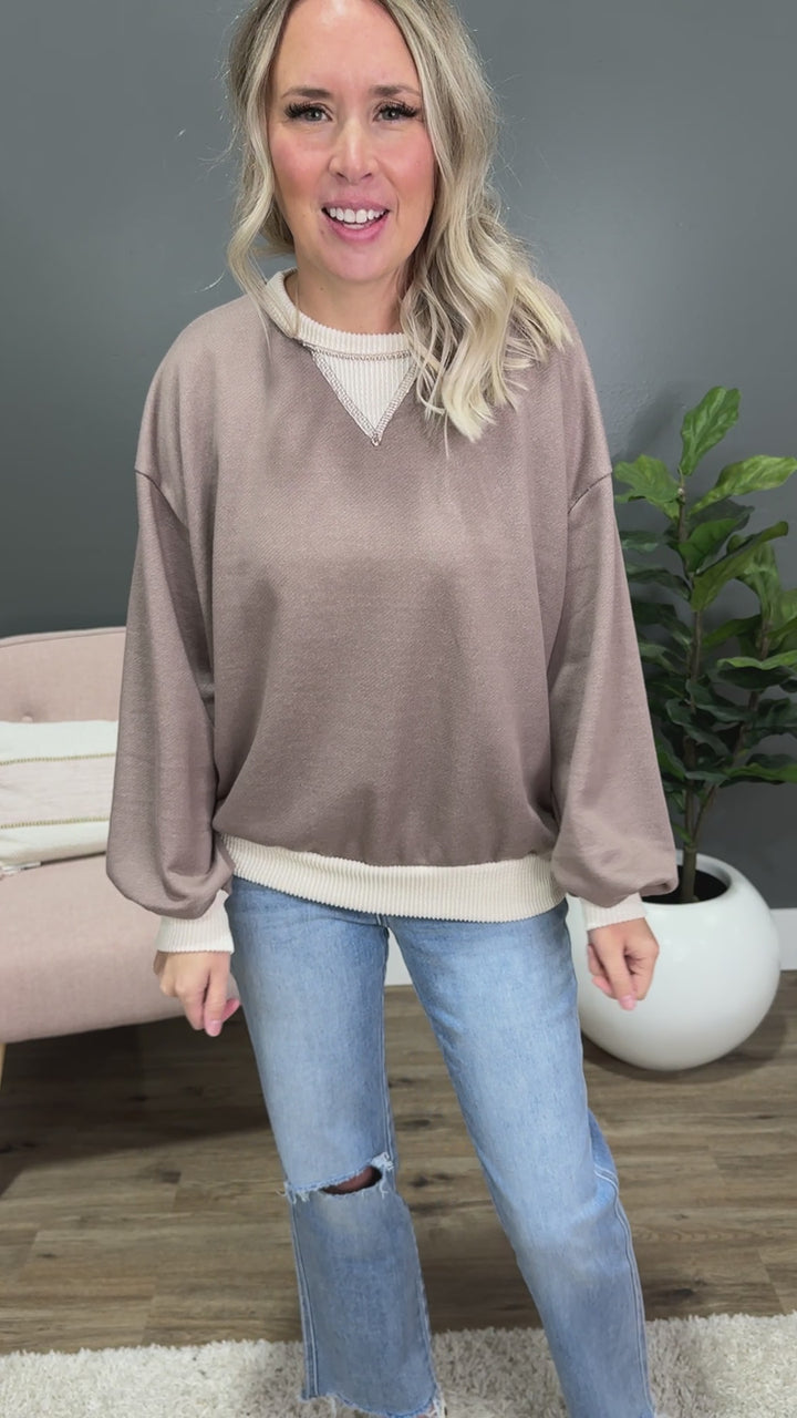 Hannah French Terry Top - Mocha