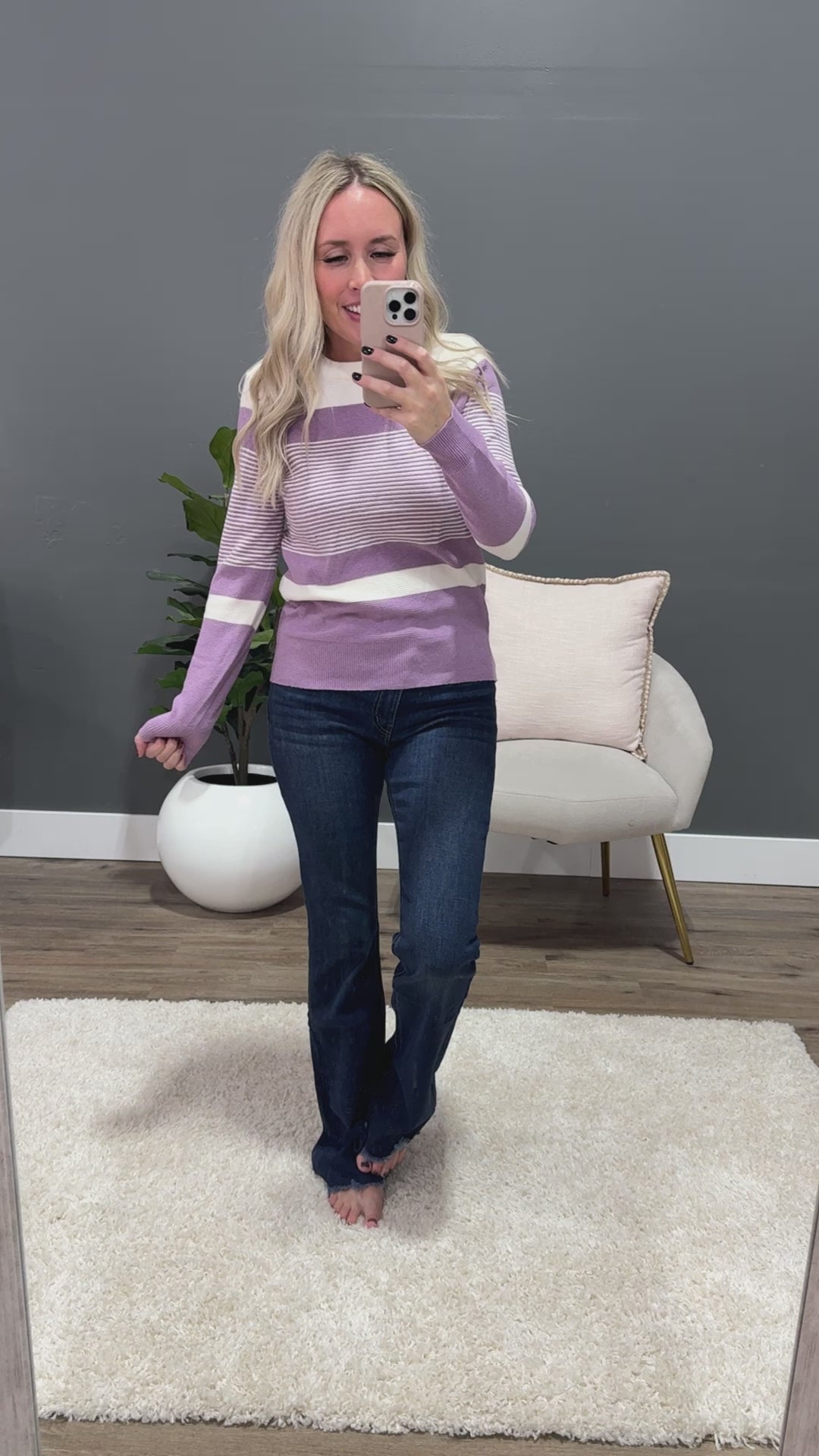 Courtney Striped Sweater - Lavender FINAL SALE Staccato