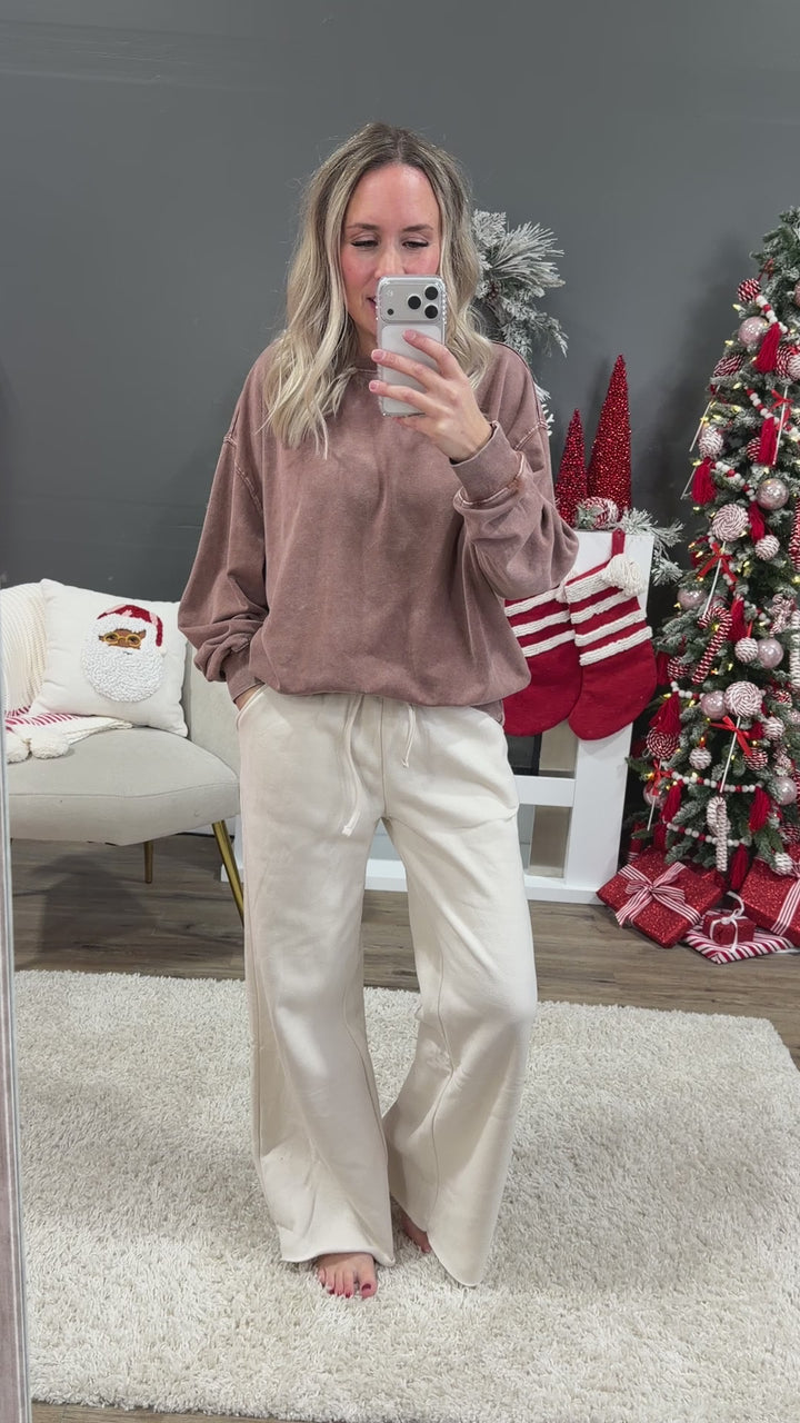 NEW! Wide Leg Lounge Pants - Sand Beige Zenana