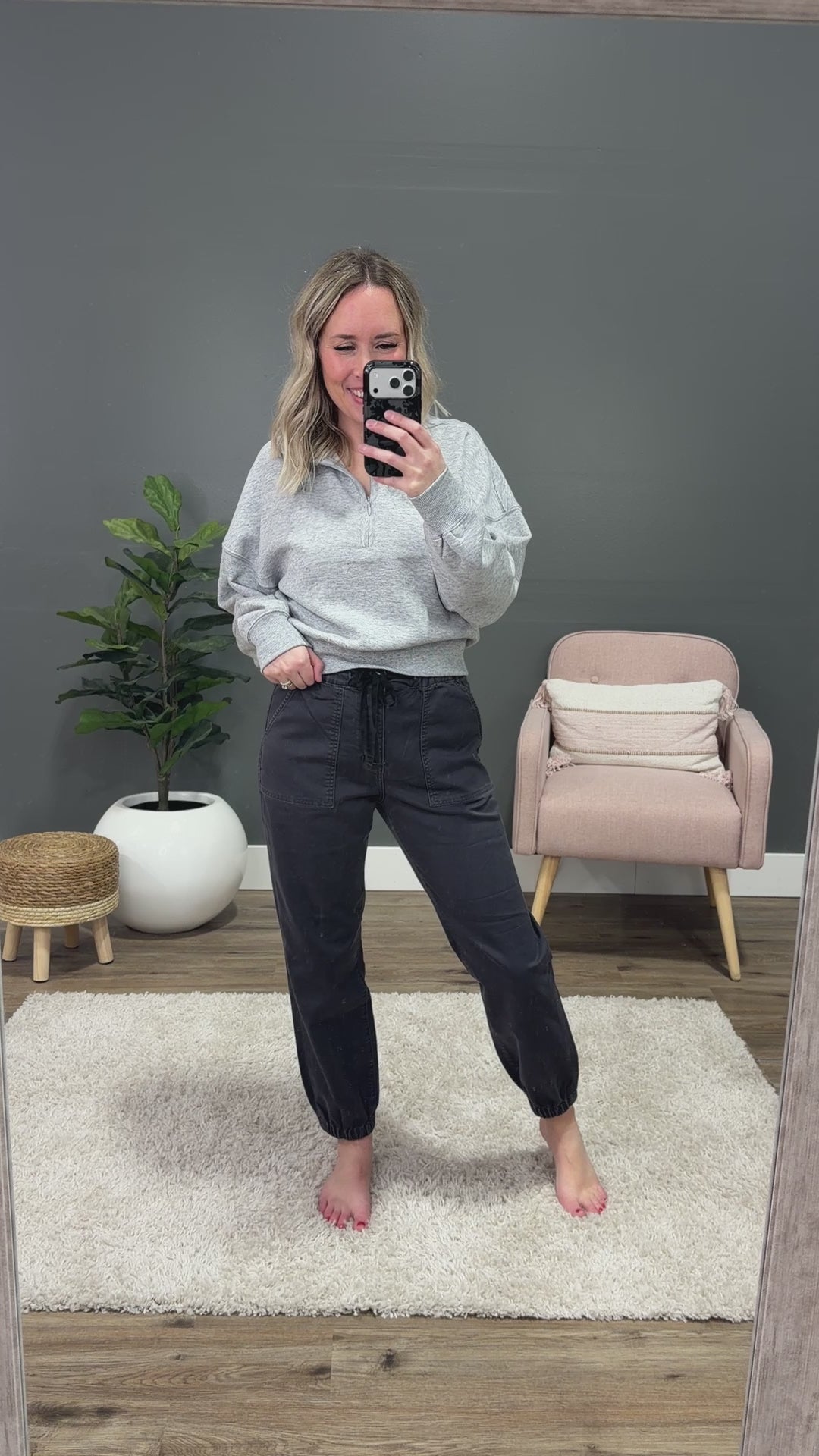 Mica Notice Me Jogger Jeans - Charcoal Gray Mica Denim