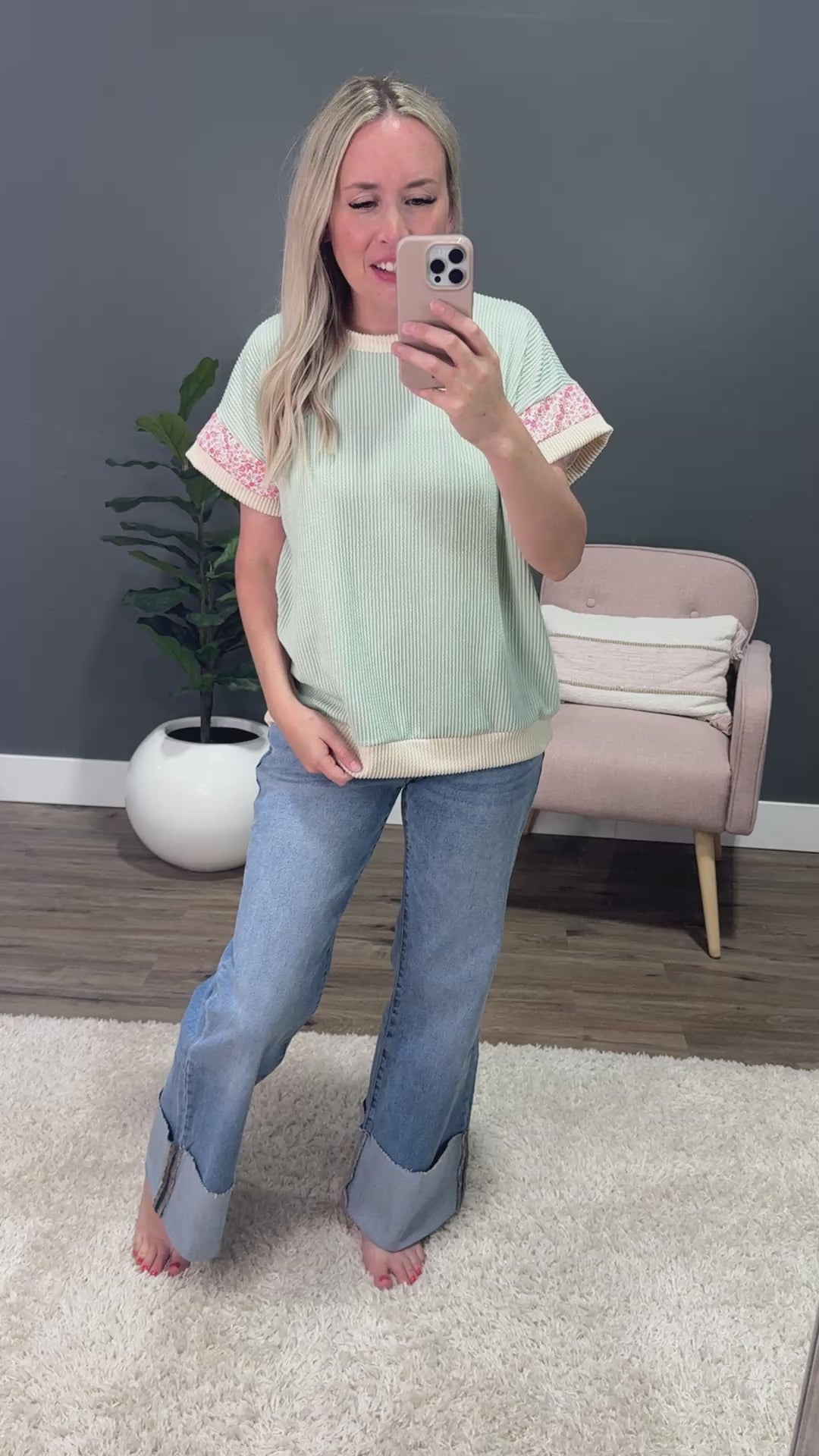 Sierra Corded Color Block Top - Mint FINAL SALE Lovely Melody