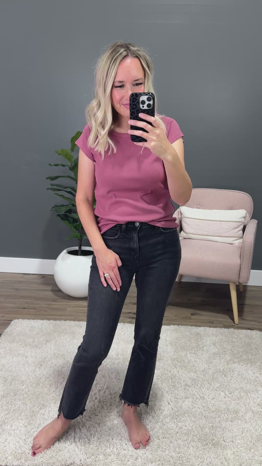 NEW! Arielle Micro Ribbed Top - Marsala