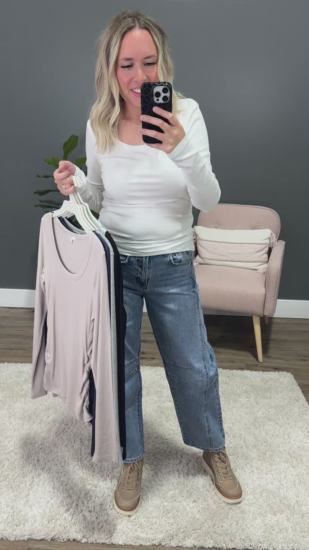NEW! Estelle Ribbed Scoop Neck Top - Taupe PS Kate
